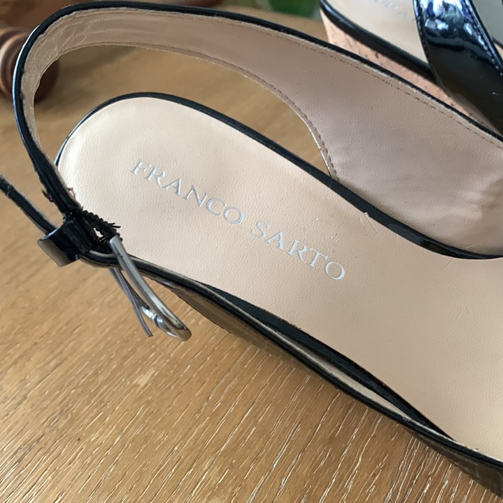 Franco Sarto Carnival Cork Wedge Slingback Shoe Size 8.5 - Picture 5 of 5